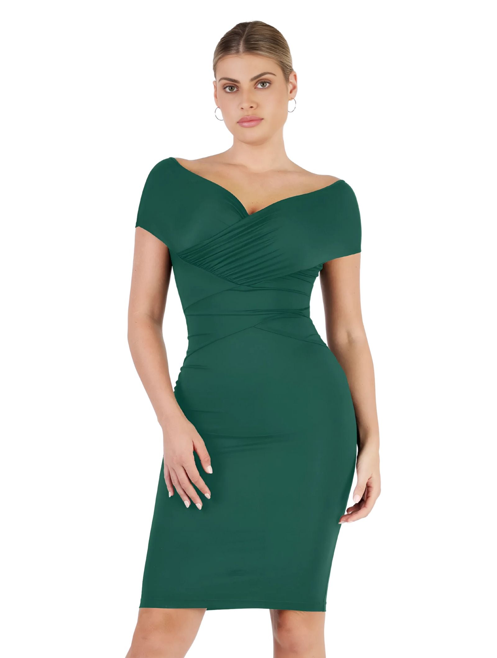 Snatch Ruched Off Shoulder Dress