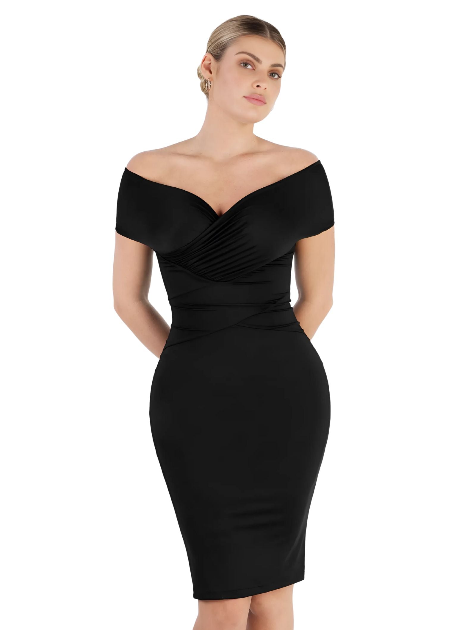 Snatch Ruched Off Shoulder Dress