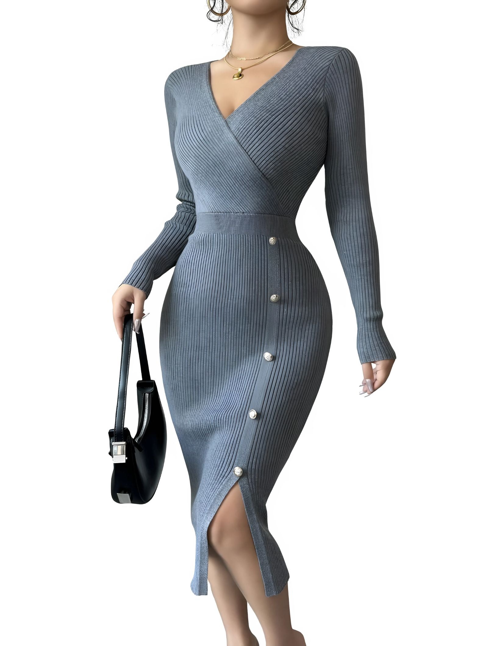 Riviera Knit V-Neck Dress