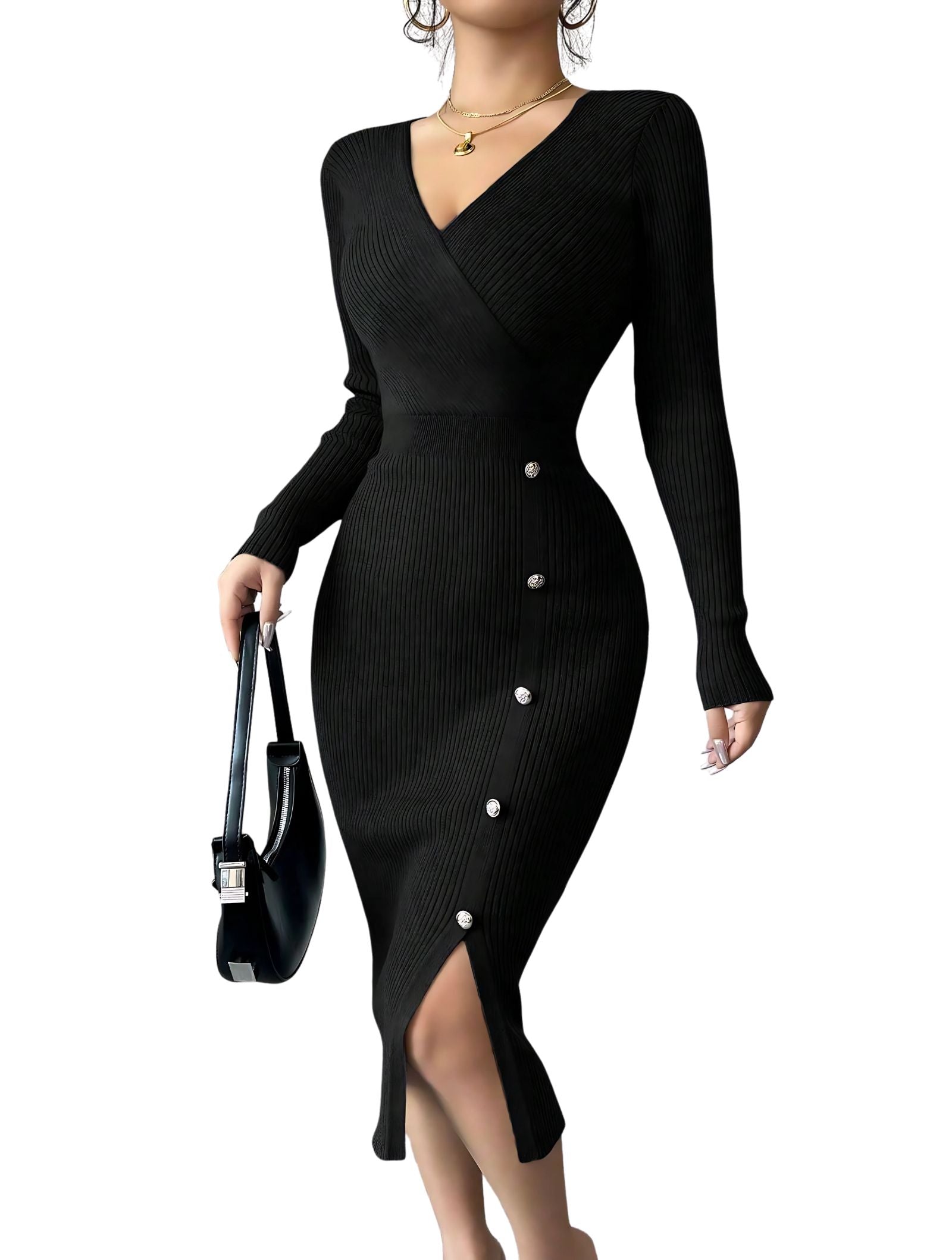 Riviera Knit V-Neck Dress