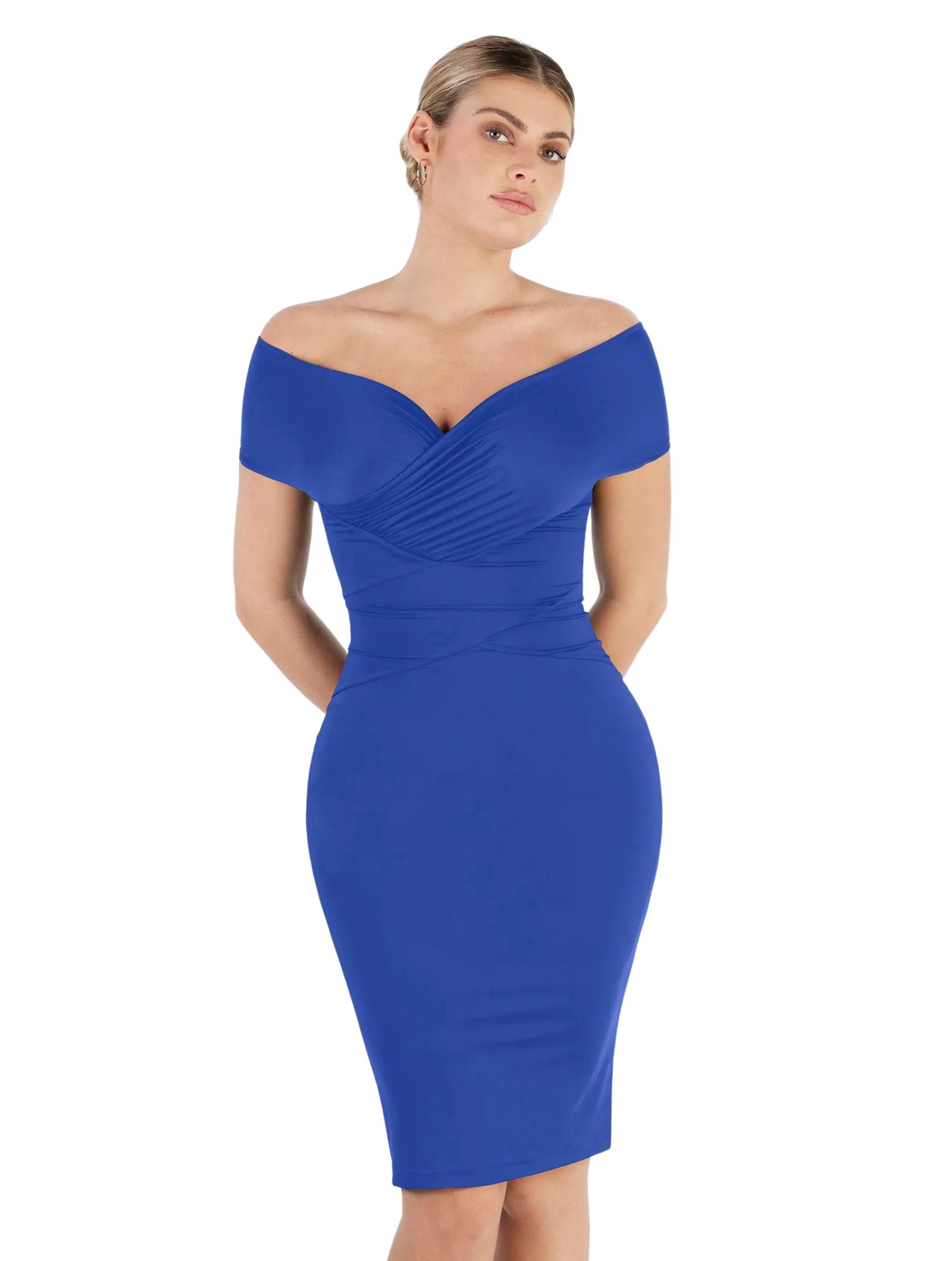 Snatch Ruched Off Shoulder Dress