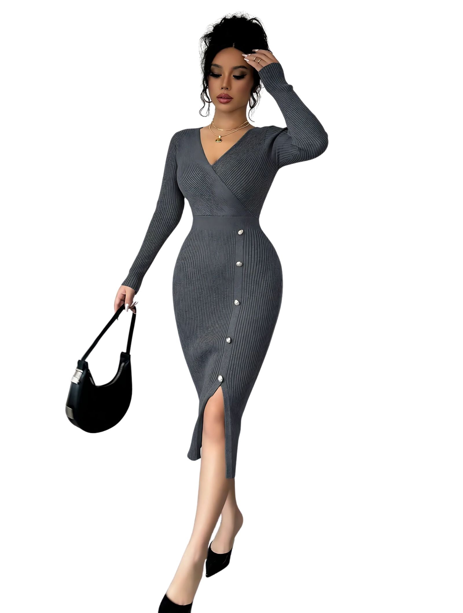 Riviera Knit V-Neck Dress