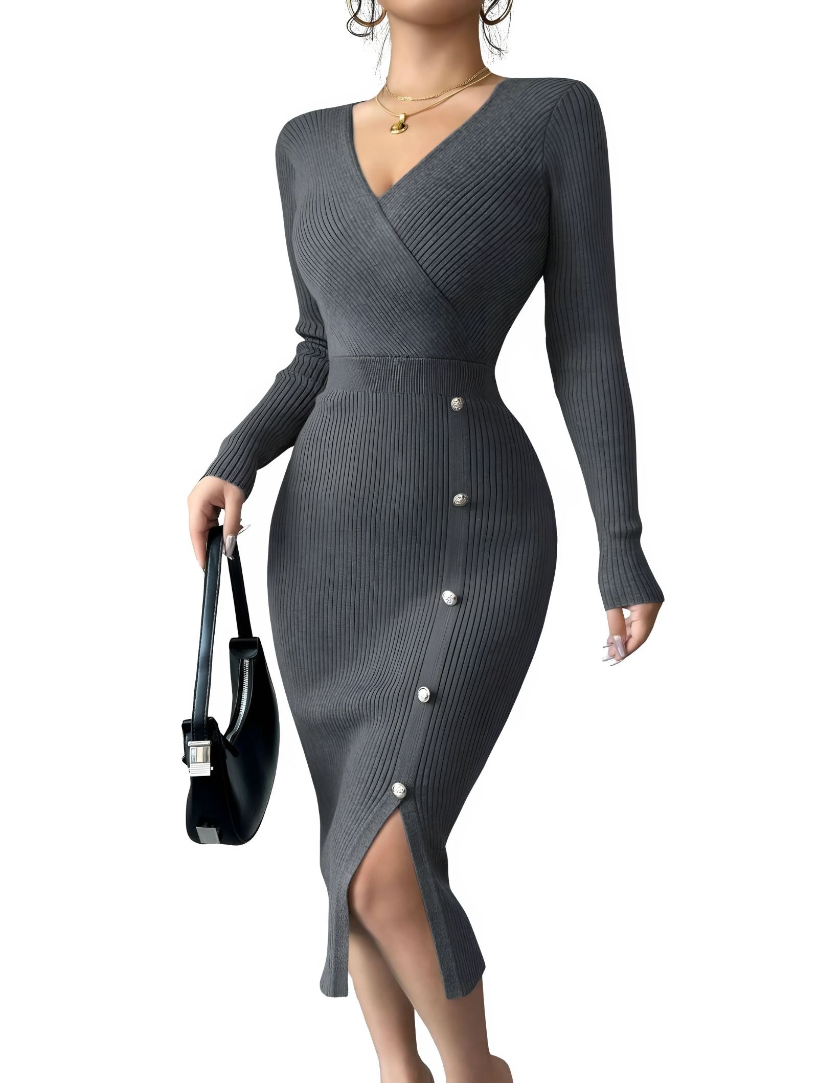 Riviera Knit V-Neck Dress